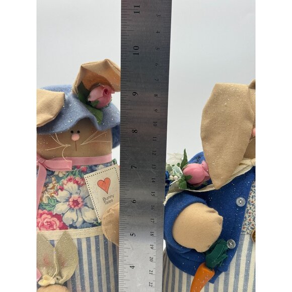 Vintage Pair of Collectable Creations Mr and Mrs Rabbit Stuffed Animals Easter D - Picture 6 of 9